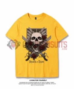 OneHeroSuits Attack On Titan Creative Print Anime Skeleton T-shirt