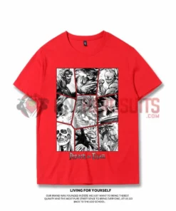 OneHeroSuits Attack On Titan Creative Print Anime The Nine Titan T-shirt