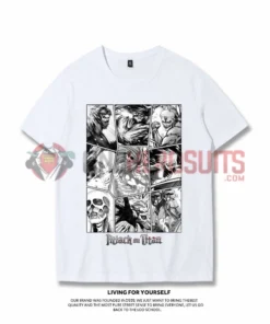 OneHeroSuits Attack On Titan Creative Print Anime The Nine Titan T-shirt