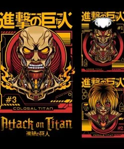 OneHeroSuits Attack On Titan Creative Print Anime T-shirt Colossal/Armored/Female Titan