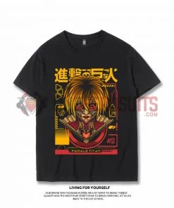 OneHeroSuits Attack On Titan Creative Print Anime T-shirt Colossal/Armored/Female Titan