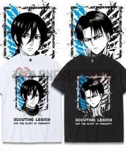 OneHeroSuits Attack On Titan Creative Print Anime T-shirt Eren/Levi/Mikasa