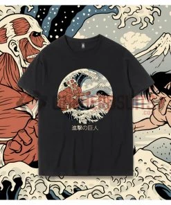 OneHeroSuits Attack On Titan Creative Print Anime Ukiyoe T-shirt