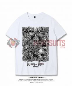 OneHeroSuits Attack On Titan Creative Print Anime Eren Nine Titan T-shirt