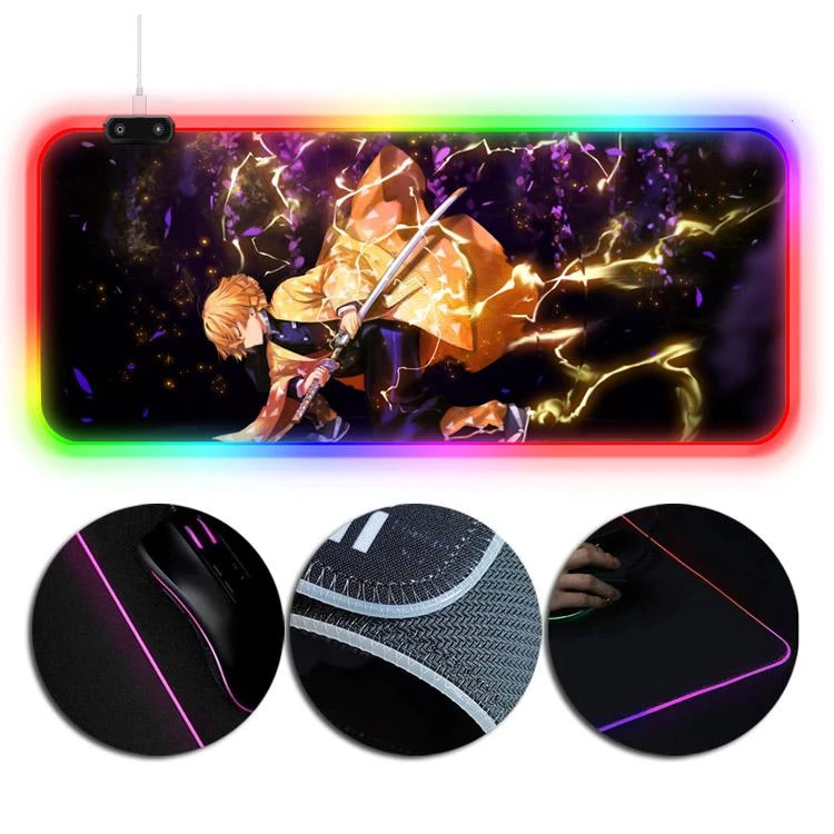 OneHeroSuits RGB Lighting Mouse Pad Zenitsu Agatsuma No Yaiba Breath Of Thunder Ver.1 3 OneHeroSuits RGB Lighting Mouse Pad Zenitsu Agatsuma No Yaiba Breath Of Thunder Ver.1
