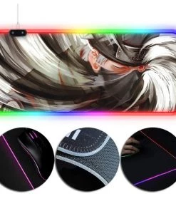 OneHeroSuits RGB LED Mouse Pad XL Naruto Kakashi Kamui Mangekyo Sharingan Creative Printing