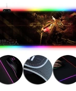OneHeroSuits Mikasa Ackerman Printed LED Mouse Pad Large Extended Mousepad Full Desktop