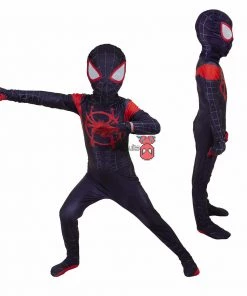 OneHeroSuits Zentai/Jumpsuit Kids Miles Morales Cosplay Suit Into The Spider Verse Spandex BodySuit