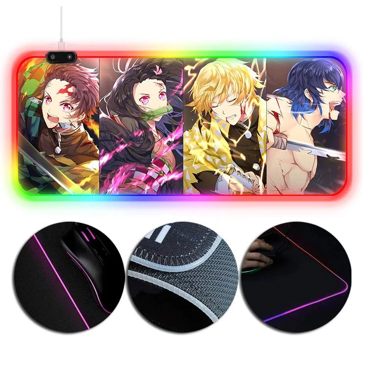 OneHeroSuits RGB Gaming Mouse Pad Demon Slayer Kimetsu No Yaiba Creative Printing 1 OneHeroSuits RGB Gaming Mouse Pad Demon Slayer Kimetsu No Yaiba Creative Printing