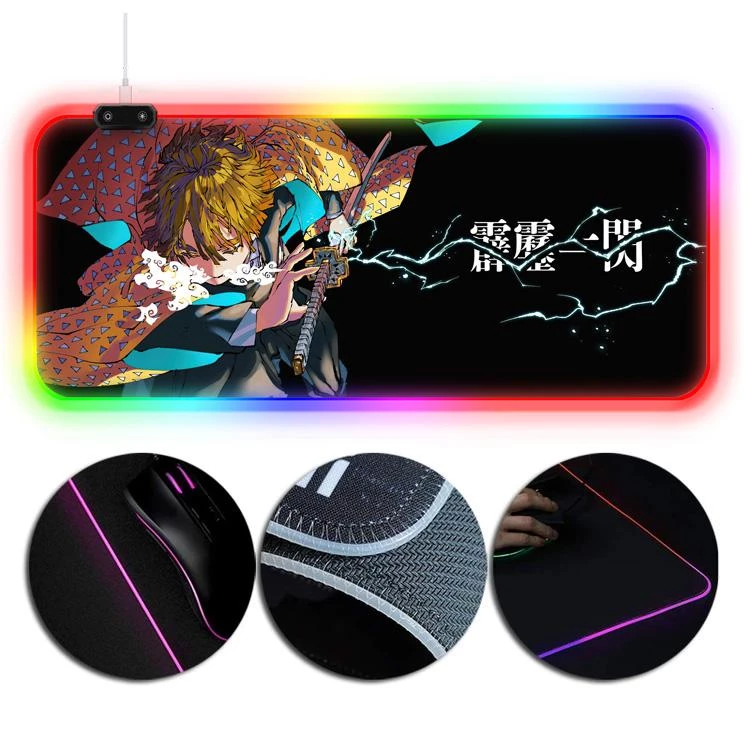 1herosuits RGB Mouse Pad With Creative Zenitsu Agatsuma Breath Of Thunder Printing 1 1herosuits RGB Mouse Pad With Creative Zenitsu Agatsuma Breath Of Thunder Printing