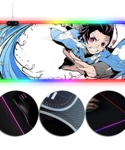 OneHeroSuits Demon Slayer Mouse Pad Tanjiro Printed RGB Gaming Mouse Pad Extra Large
