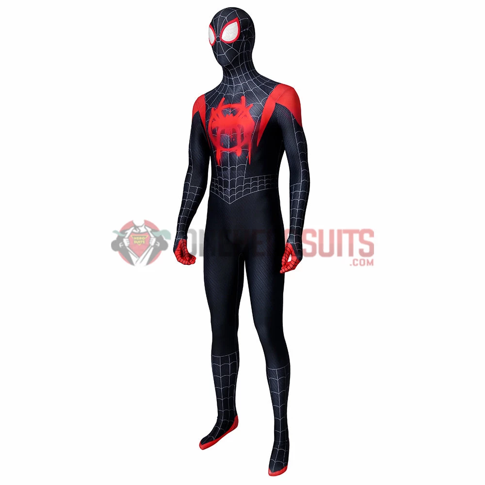 OneHeroSuits Zentai/Jumpsuit Spider-Man Into The Spider-Verse Miles Morales Cosplay Costume HD Printed Jumpsuits 3 OneHeroSuits Zentai/Jumpsuit Spider-Man Into The Spider-Verse Miles Morales Cosplay Costume HD Printed Jumpsuits