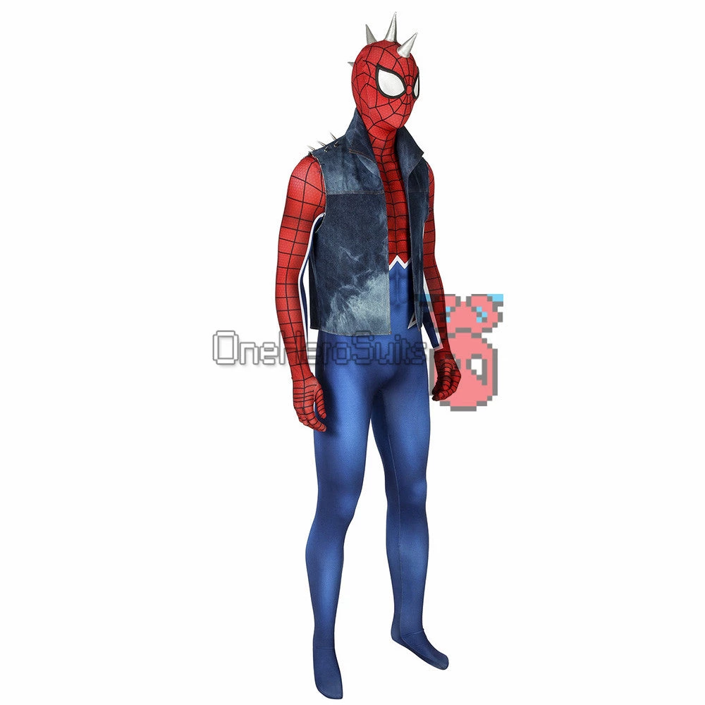 OneHeroSuits Punk-Rock Spidey Suit Hobart Brown Bodysuit With Vest 3 OneHeroSuits Punk-Rock Spidey Suit Hobart Brown Bodysuit With Vest