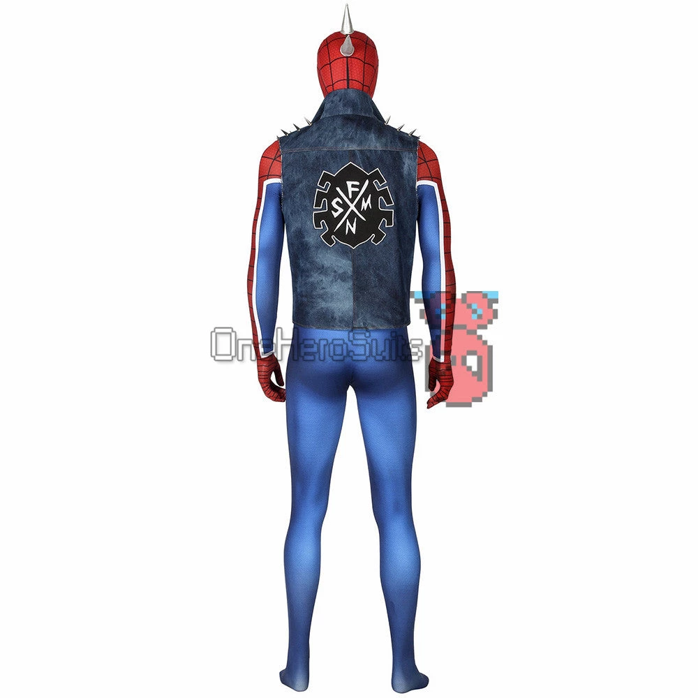 OneHeroSuits Punk-Rock Spidey Suit Hobart Brown Bodysuit With Vest 5 OneHeroSuits Punk-Rock Spidey Suit Hobart Brown Bodysuit With Vest