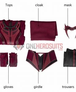 OneHeroSuits Wandavision Scarlet Witch Cosplay Costumes Halloween Carnival Set 33 OneHeroSuits Wandavision Scarlet Witch Cosplay Costumes Halloween Carnival Set