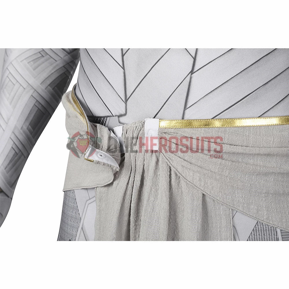 OneHeroSuits Moon Knight Cosplay Costumes White Spandex Bodysuit With Cloak 23 OneHeroSuits Moon Knight Cosplay Costumes White Spandex Bodysuit With Cloak