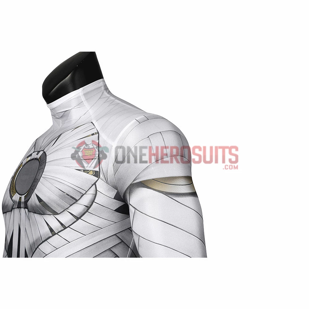 OneHeroSuits Moon Knight Cosplay Costumes White Spandex Bodysuit With Cloak 15 OneHeroSuits Moon Knight Cosplay Costumes White Spandex Bodysuit With Cloak