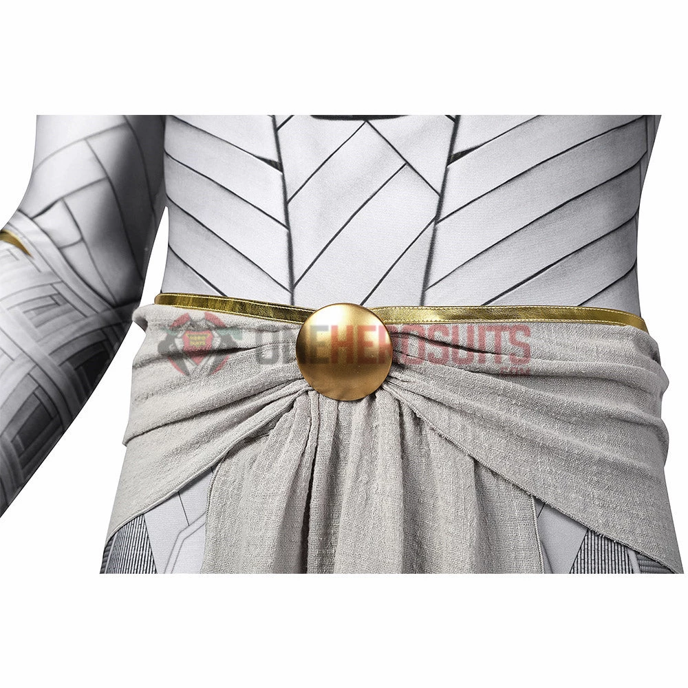 OneHeroSuits Moon Knight Cosplay Costumes White Spandex Bodysuit With Cloak 19 OneHeroSuits Moon Knight Cosplay Costumes White Spandex Bodysuit With Cloak