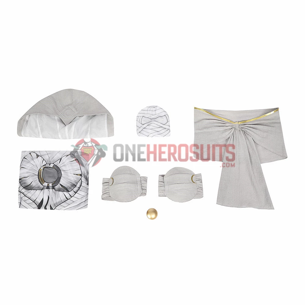 OneHeroSuits Moon Knight Cosplay Costumes White Spandex Bodysuit With Cloak 3 OneHeroSuits Moon Knight Cosplay Costumes White Spandex Bodysuit With Cloak