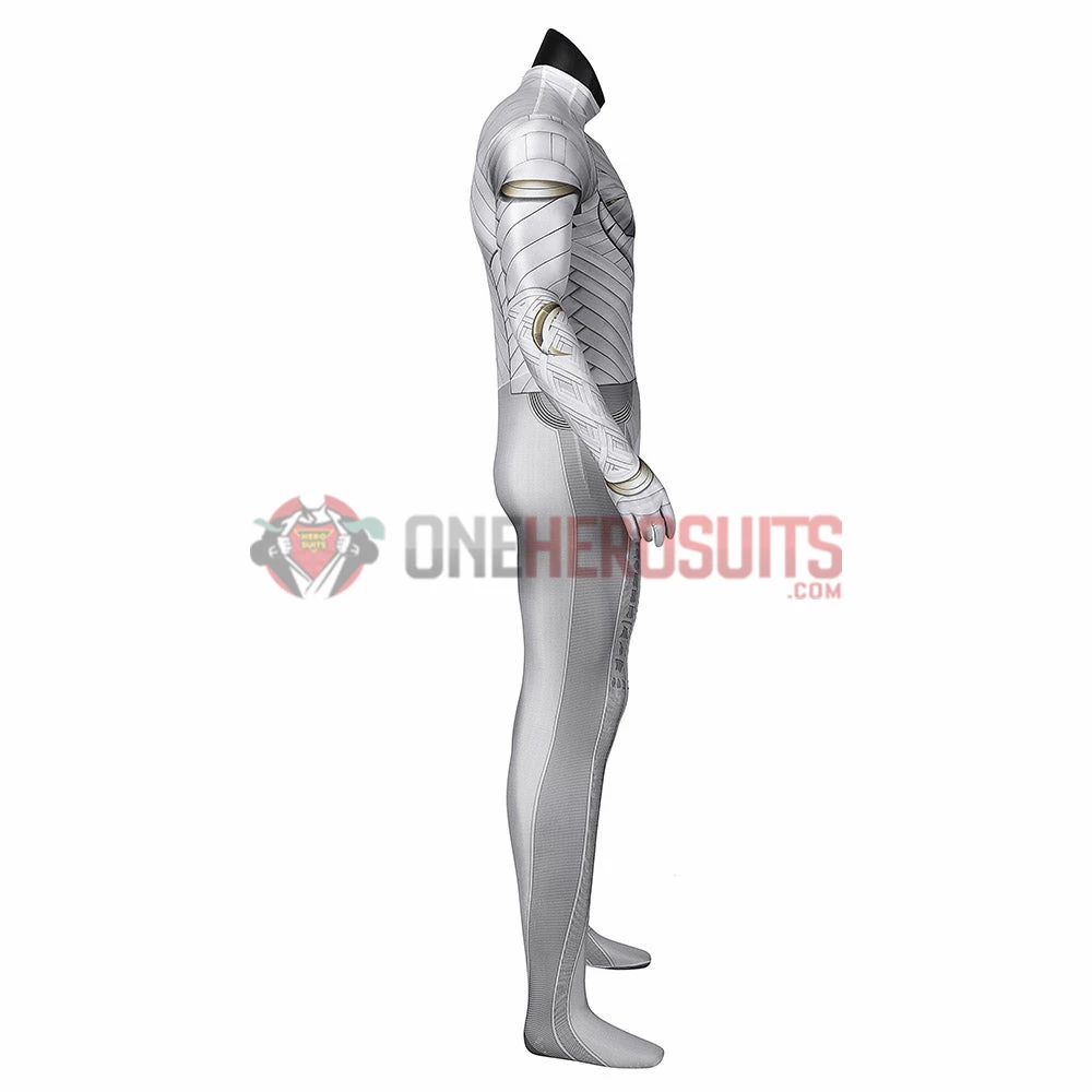 OneHeroSuits Moon Knight Cosplay Costumes White Spandex Bodysuit With Cloak 10 OneHeroSuits Moon Knight Cosplay Costumes White Spandex Bodysuit With Cloak