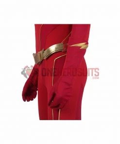 OneHeroSuits The Flash Season 8 Cosplay Costumes With Gold Boots
