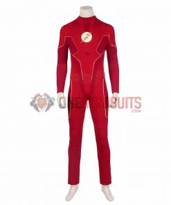 OneHeroSuits The Flash Season 8 Cosplay Costumes With Gold Boots