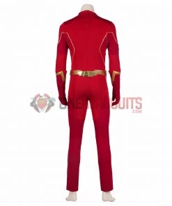 OneHeroSuits The Flash Season 8 Cosplay Costumes With Gold Boots
