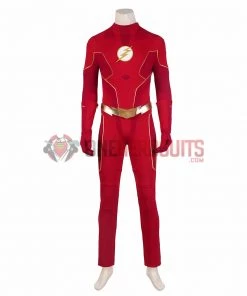 OneHeroSuits The Flash Season 8 Cosplay Costumes With Gold Boots