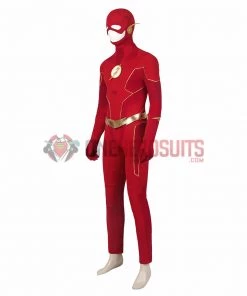 OneHeroSuits The Flash Season 8 Cosplay Costumes With Gold Boots