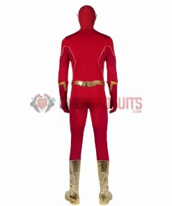 OneHeroSuits The Flash Season 8 Cosplay Costumes With Gold Boots