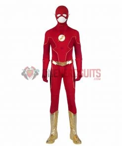 OneHeroSuits The Flash Season 8 Cosplay Costumes With Gold Boots