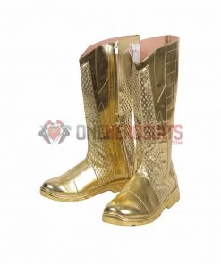 OneHeroSuits The Flash Season 8 Cosplay Shoes Gold Boots Costumes