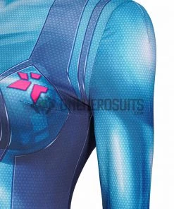 OneHeroSuits Costumes Metroid Cosplay Costume Samus Aran Blue Jumpsuits