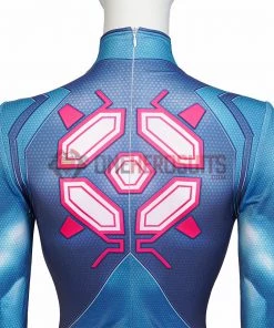OneHeroSuits Costumes Metroid Cosplay Costume Samus Aran Blue Jumpsuits