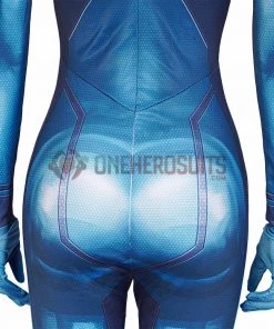 OneHeroSuits Costumes Metroid Cosplay Costume Samus Aran Blue Jumpsuits