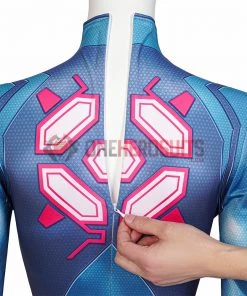 OneHeroSuits Costumes Metroid Cosplay Costume Samus Aran Blue Jumpsuits