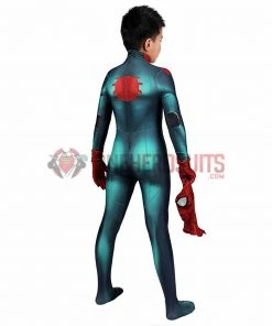 OneHeroSuits Kids Spider-man Cosplay Suit Miles Morales PS5 Great Responsibility Spandex BodySuit