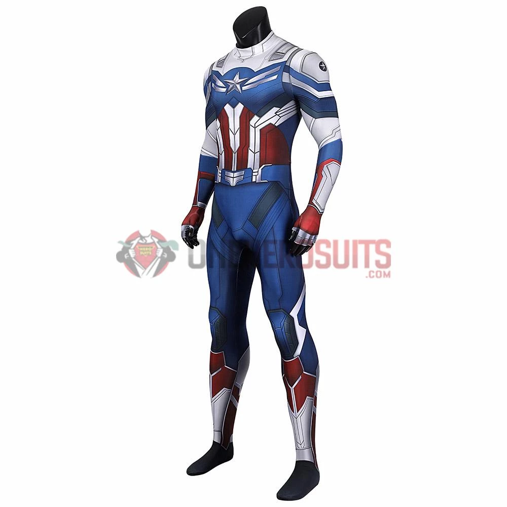OneHeroSuits Sam Wilson Cosplay Costume The Falcon And The Winter Soldier Printed Spandex Jumpsuits 5 OneHeroSuits Sam Wilson Cosplay Costume The Falcon And The Winter Soldier Printed Spandex Jumpsuits
