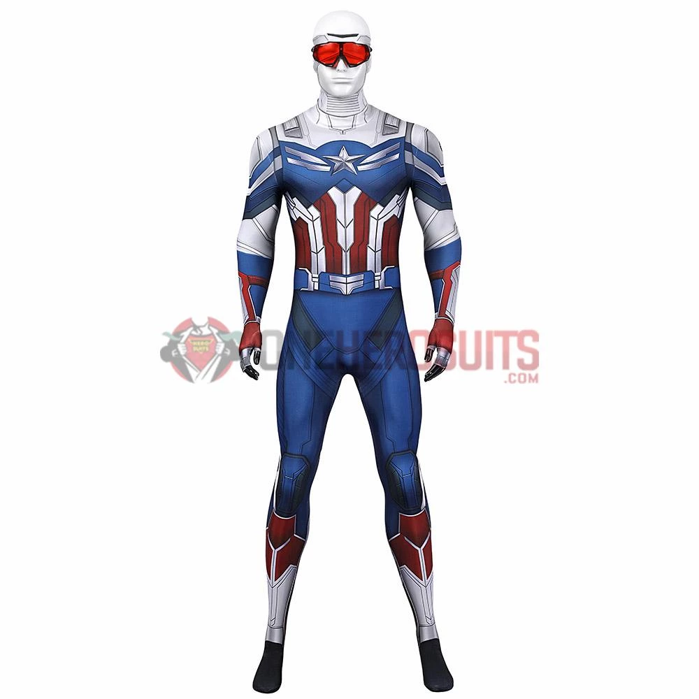 OneHeroSuits Sam Wilson Cosplay Costume The Falcon And The Winter Soldier Printed Spandex Jumpsuits 3 OneHeroSuits Sam Wilson Cosplay Costume The Falcon And The Winter Soldier Printed Spandex Jumpsuits