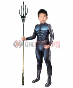 OneHeroSuits Kids Aquaman 2 Cosplay Suit Arthur Curry Spandex BodySuit Costumes