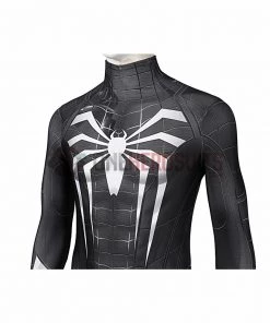 OneHeroSuits Spider Man Miles Morales PS5 Cosplay Suit Symbiote Black Spandex Bodysuit