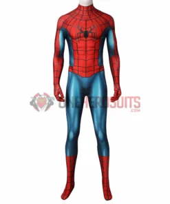 OneHeroSuits Spider-man No Way Home Ending Cosplay Costume Blue And Red Spandex Jumpsuits Costumes