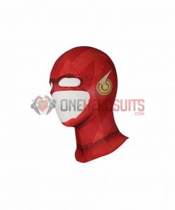 OneHeroSuits Costumes The Flash S8 Spandex Cosplay Bodysuit With Gold Boots