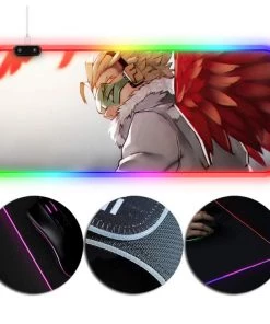 OneHeroSuits My Hero Academia Hawk Keigo Takami Printing RGB LED Gaming Extended Mouse Pad