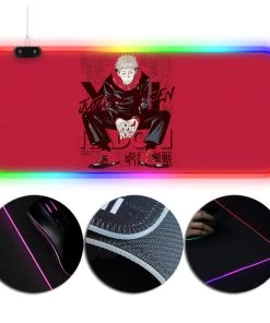 OneHeroSuits Sorcery Fight RGB Mouse Pad Jujutsu Kaisen Yuji Itadori Printed RGB Gaming Mouse Pad