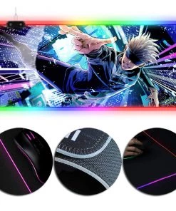 OneHeroSuits Sorcery Fight LED Mouse Pad Satoru Gojo Creative Painting Gaming Mouse Pad Large Extended