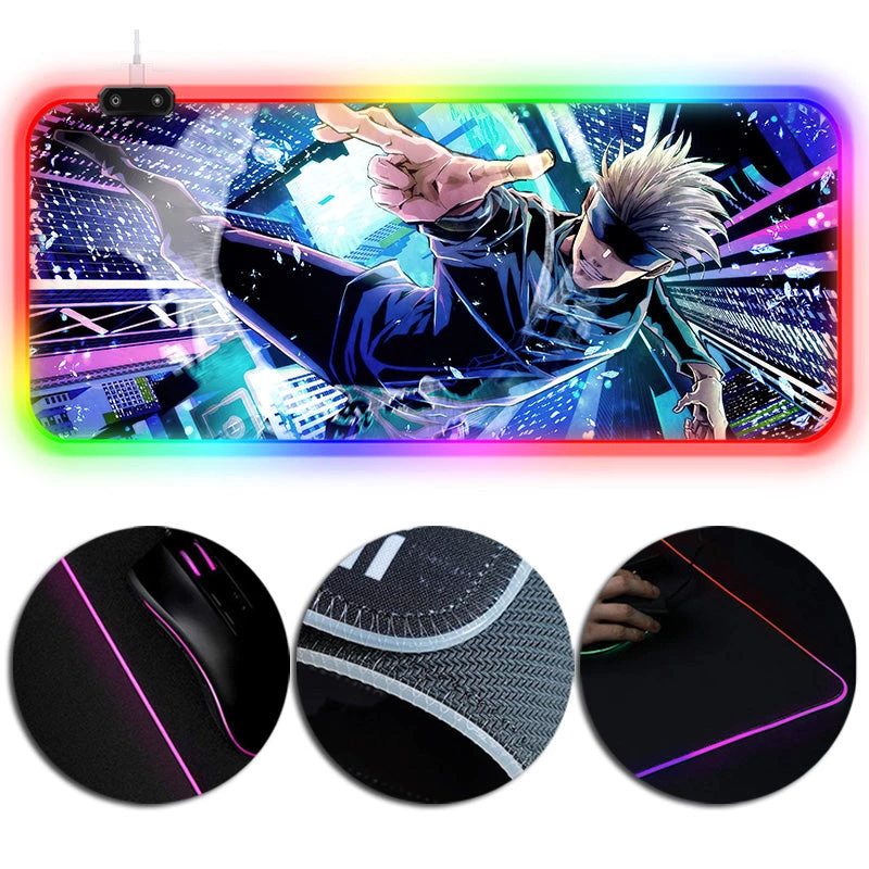 OneHeroSuits Sorcery Fight LED Mouse Pad Satoru Gojo Creative Painting Gaming Mouse Pad Large Extended 1 OneHeroSuits Sorcery Fight LED Mouse Pad Satoru Gojo Creative Painting Gaming Mouse Pad Large Extended