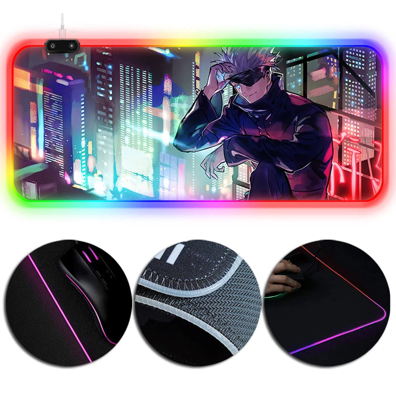 OneHeroSuits Jujutsu Kaisen Satoru Gojo Printed LED Mouse Pad Large Extended Ver 4 1 OneHeroSuits Jujutsu Kaisen Satoru Gojo Printed LED Mouse Pad Large Extended Ver 4